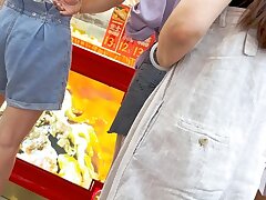 KFC_Short_kirt_flesh-colored_stockings_semi_transparent Naughty Dressing Room Secrets-Innocent Sweetheart's Forbidden Night